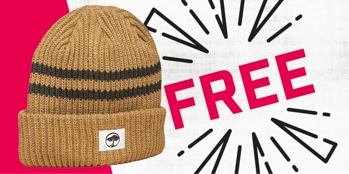 Free beanie with purchase of an Arbor item from The House