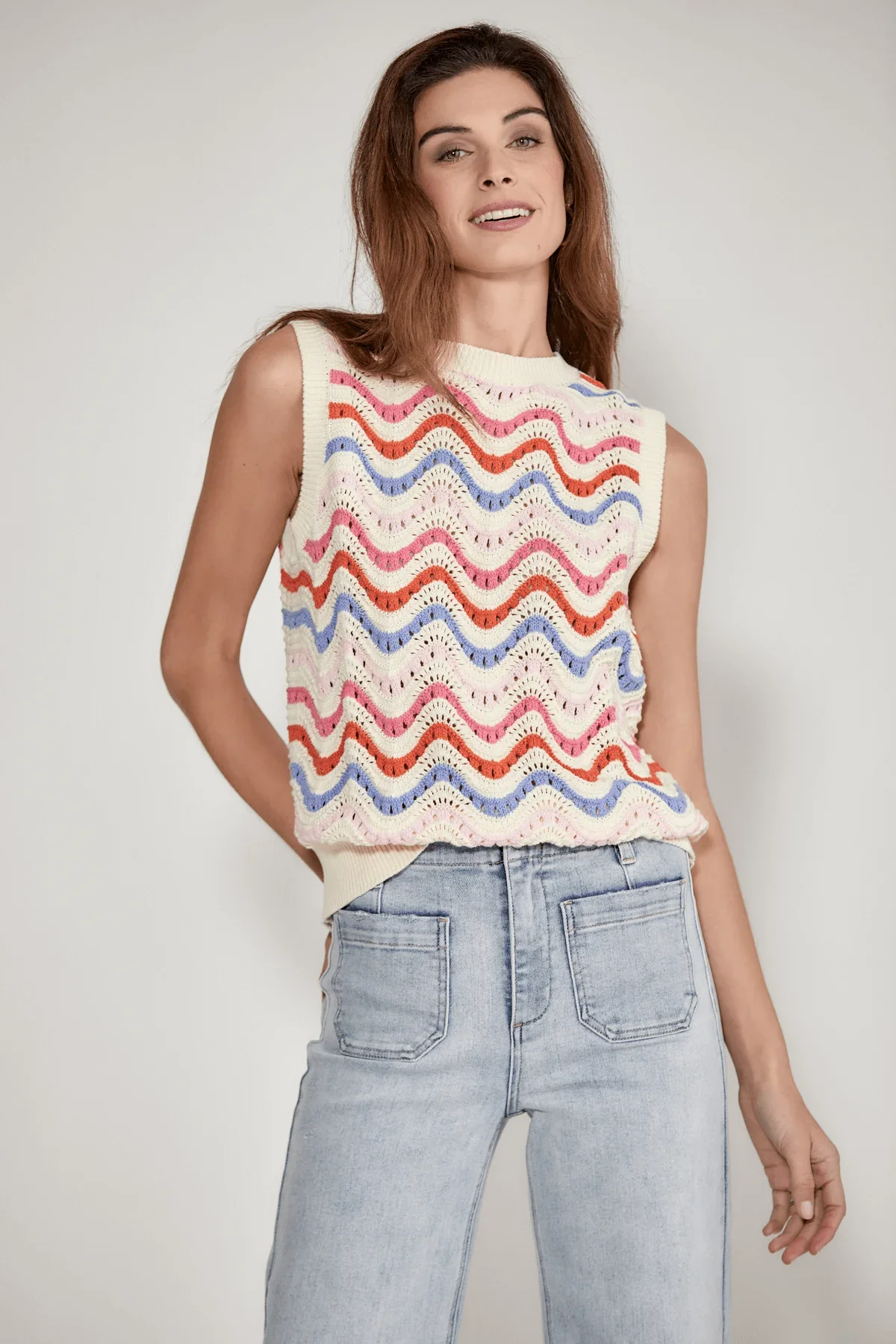 Image of THML Sleeveless Crochet Top