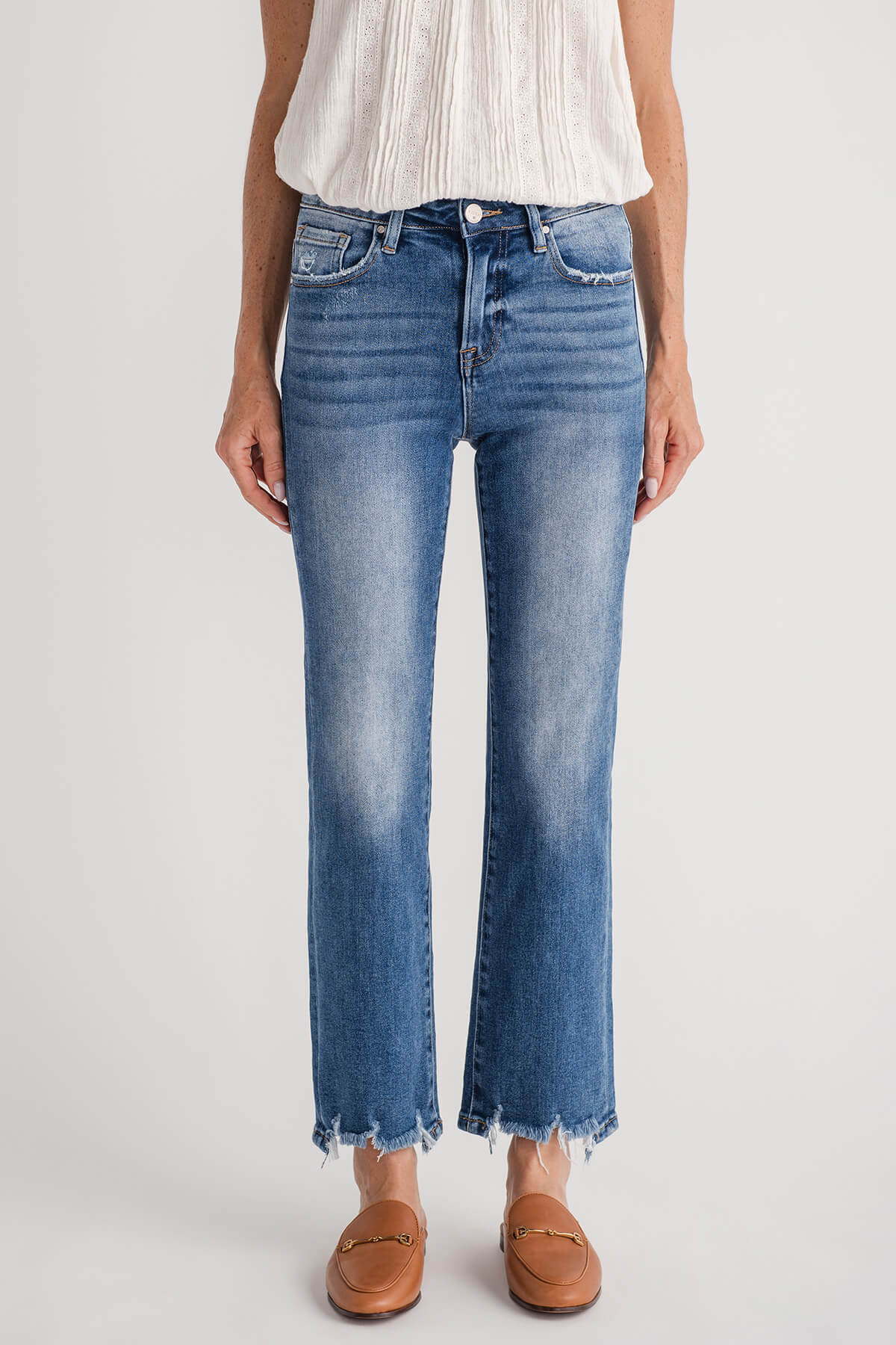 Image of Risen High Rise Step Hem Jeans