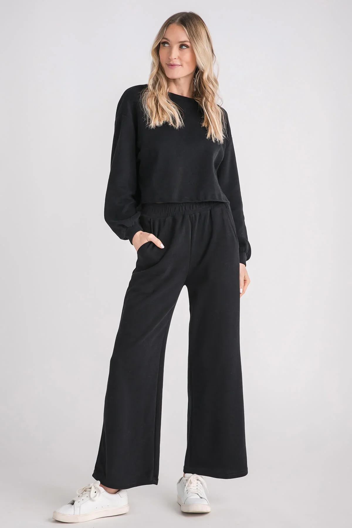 Image of Listicle Knit Sweat Top and Pants Athleisure Lounge Set