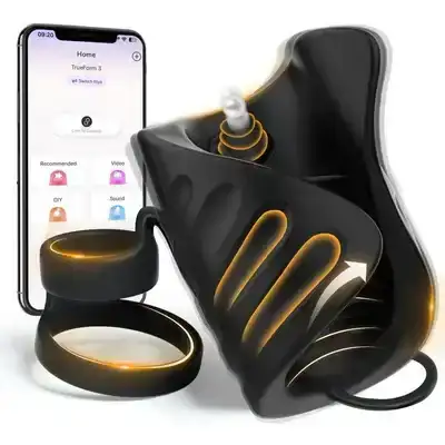 4 in 1 App Control Vibration and Pulsing Penis Trainer Male Toy with Cock Ring