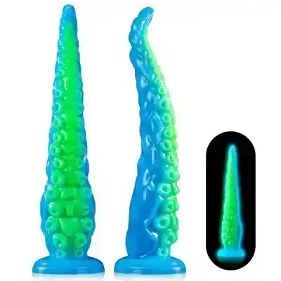 12.9inch Silicone Luminous Tentagle Multiple Stimualtion Dildo with Suction Cup