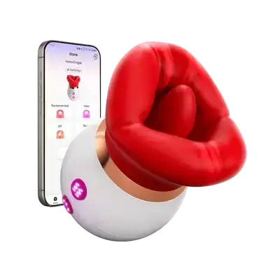 KISS|Rose Women Tongue Licking &amp; Suction Clitoral Stimulator Sex Toys