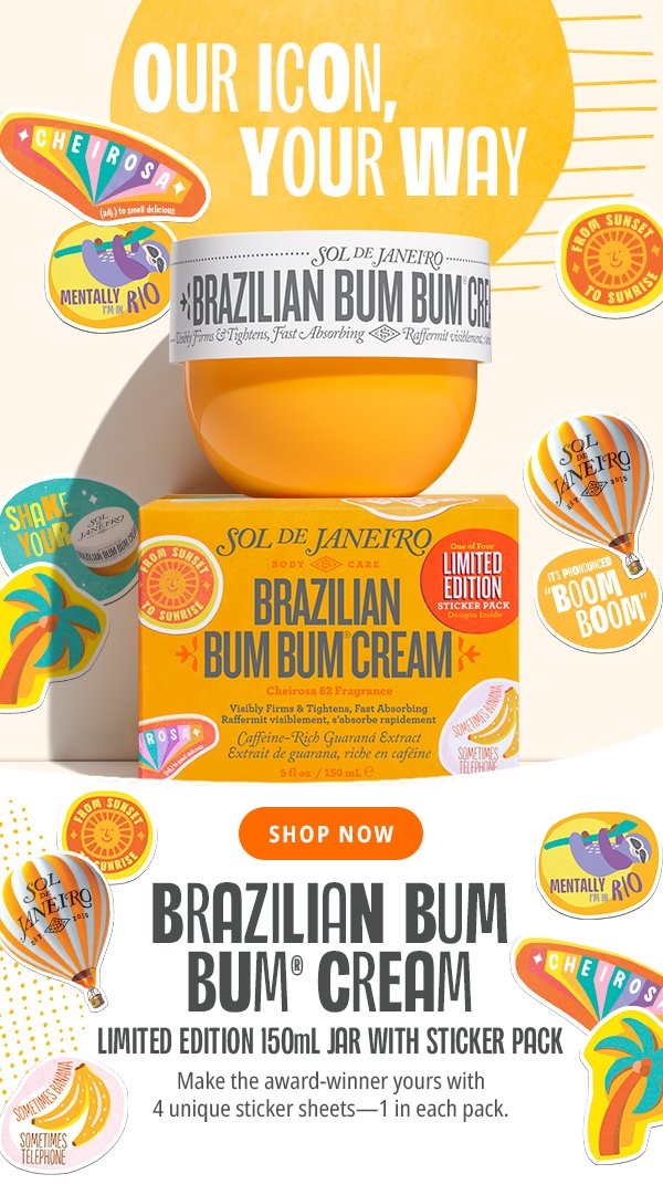 Limited Edition Bum Bum Cream 150ml w/ Stickers