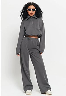 SOLADO Drop Shoulder Top-stitching Cinched Waist Sweater & SOLADO High Waist Dual Pocket Draped Wide Leg Pants