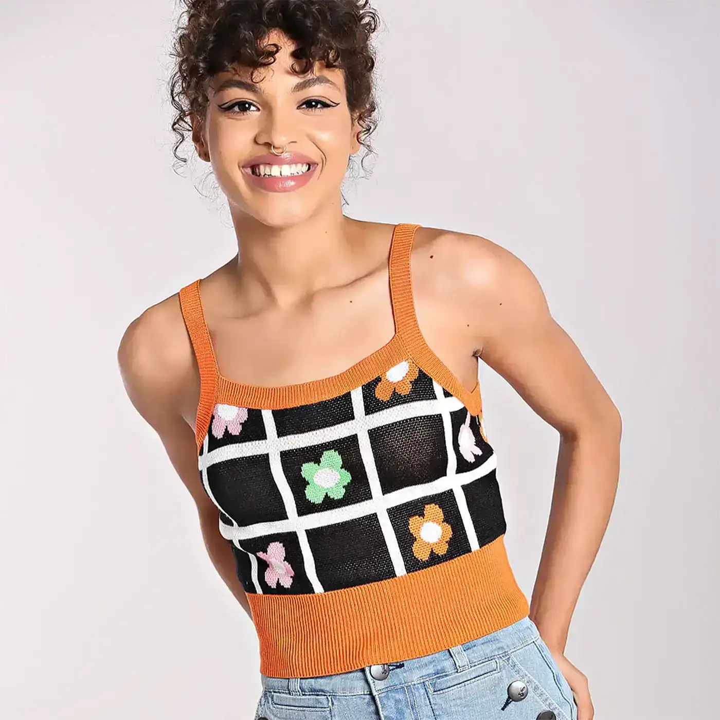 HELL BUNNY OOPSIE DAISY KNIT TANK TOP