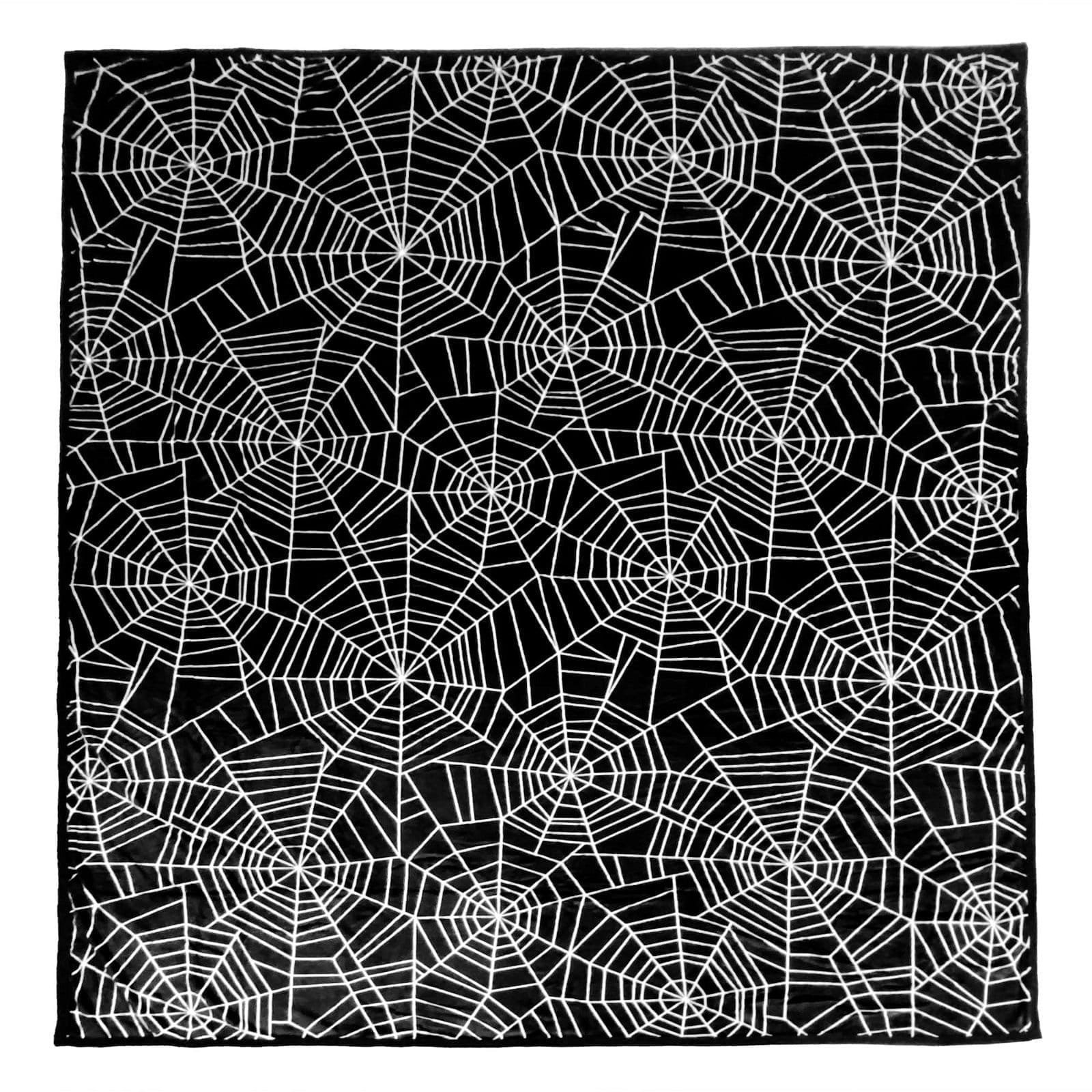 SOURPUSS SPIDERWEB FULL SIZE BLANKET BLACK/WHITE