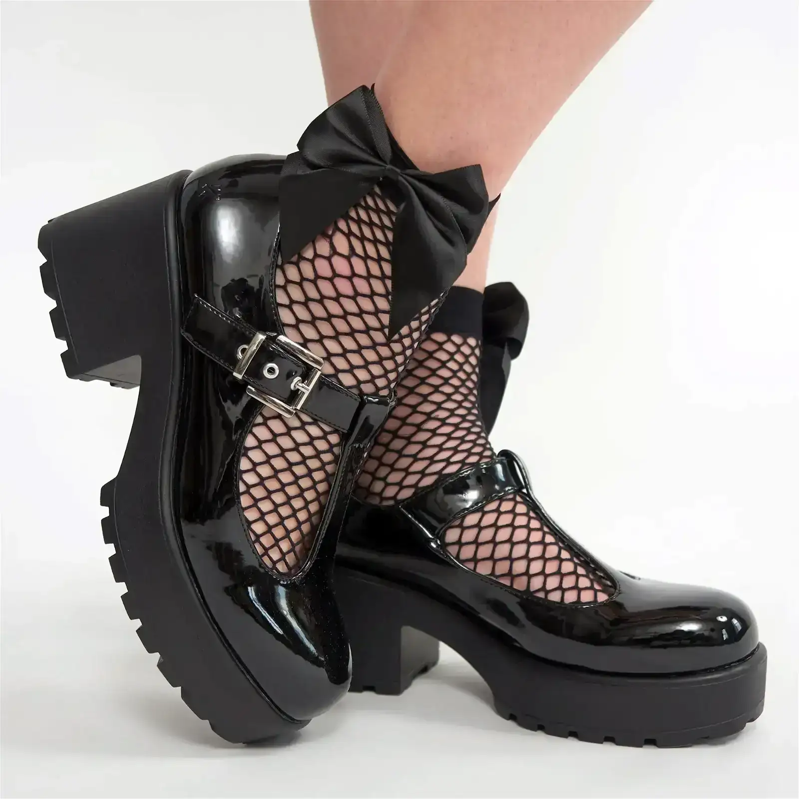 SOURPUSS FENCENET BOW ANKLE SOCKS