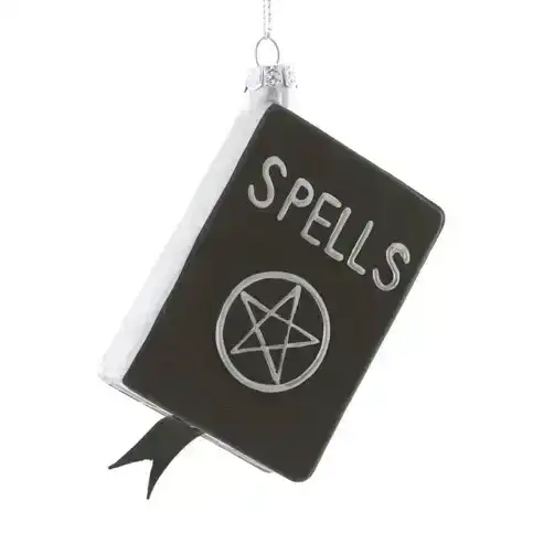 BOOK OF SPELLS GLASS ORNAMENT