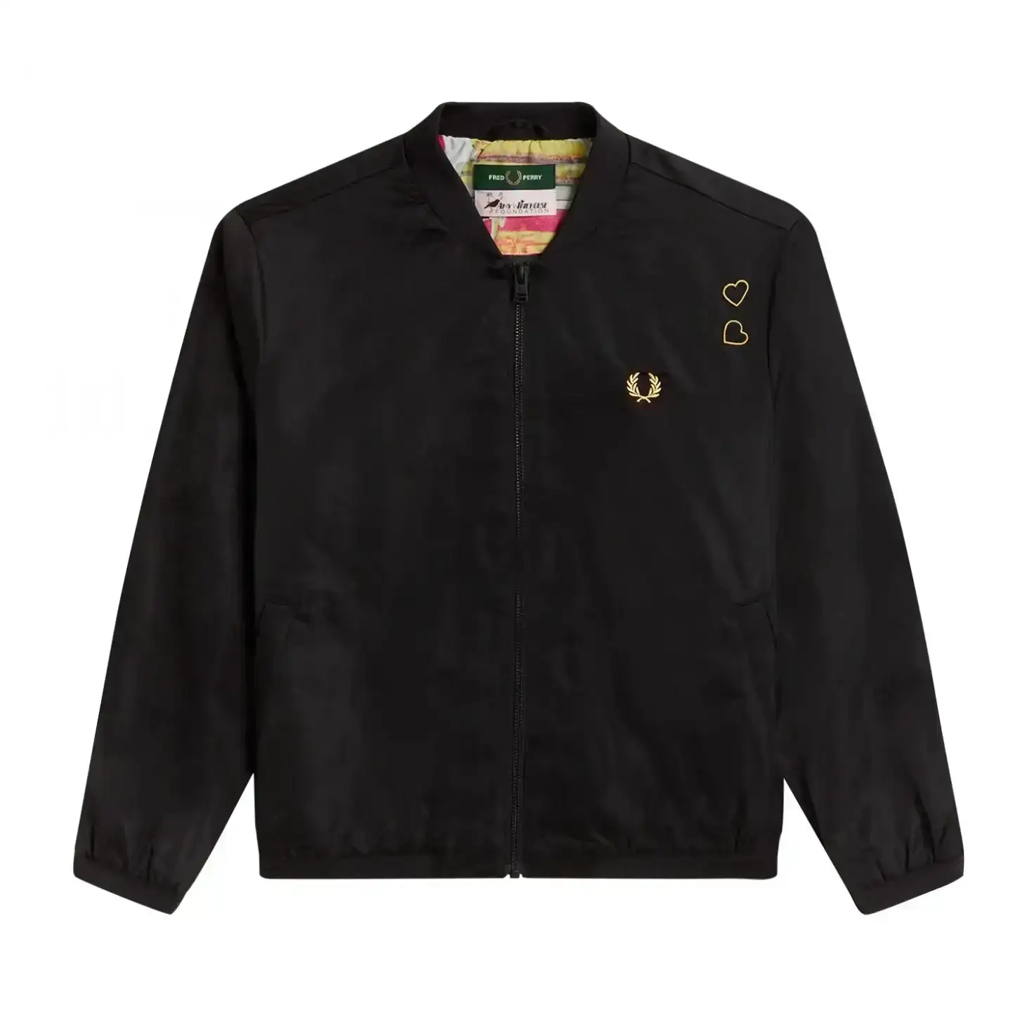 FRED PERRY AMY WINEHOUSE SATIN BOMBER JACKET BLACK