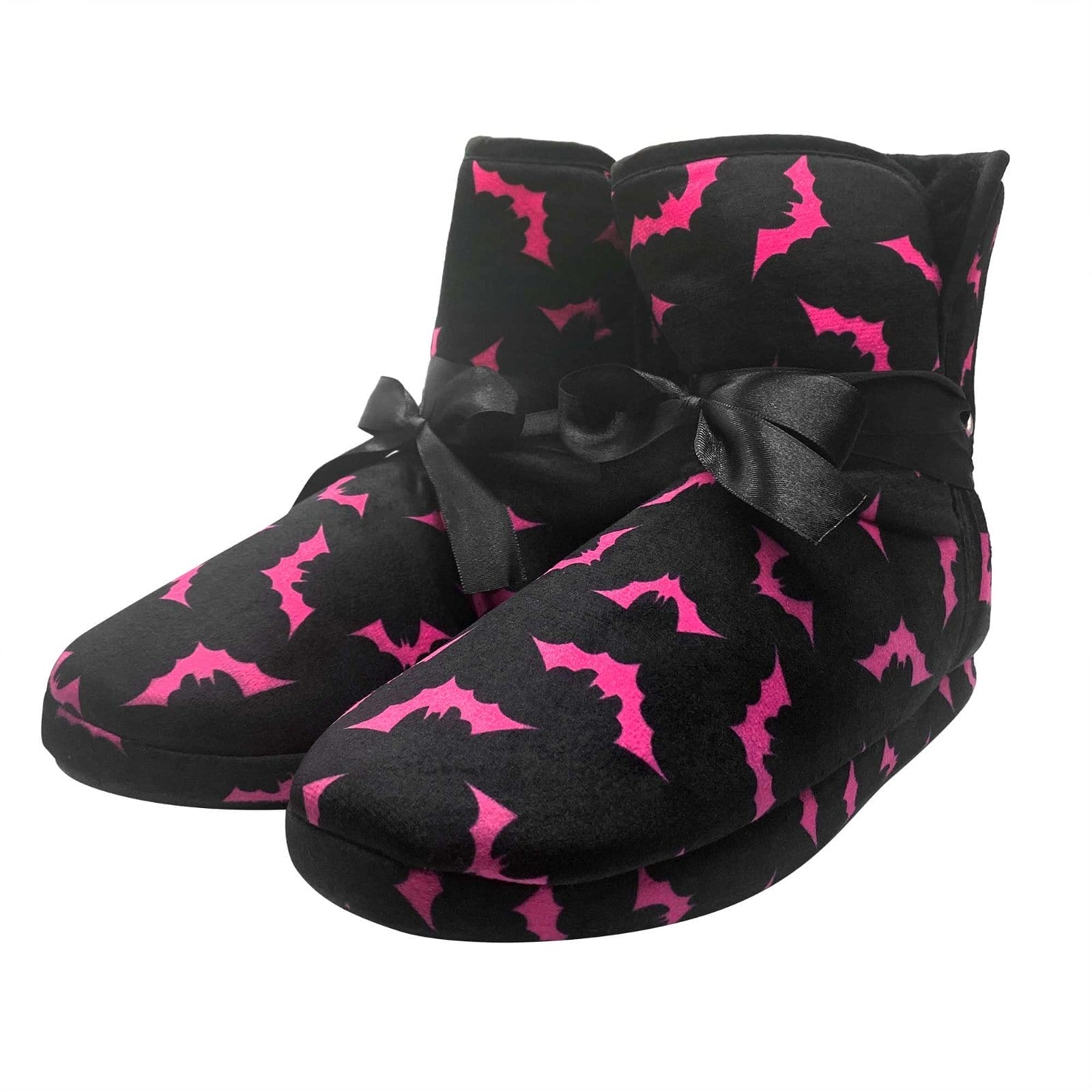 SOURPUSS LUNA BATS SLIPPER BOOTS BLACK/NEON PINK