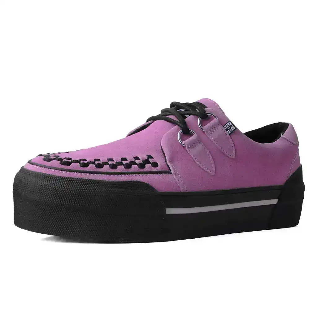 T.U.K. PLATFORM CREEPER SNEAKER PINK SUEDE