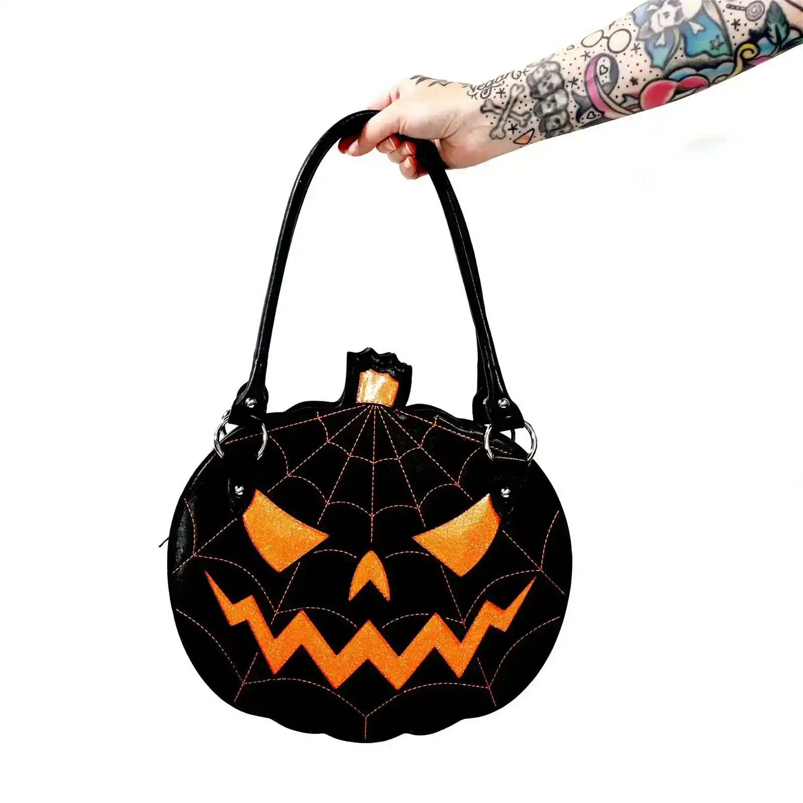 SOURPUSS GLITTER PUMPKIN PURSE