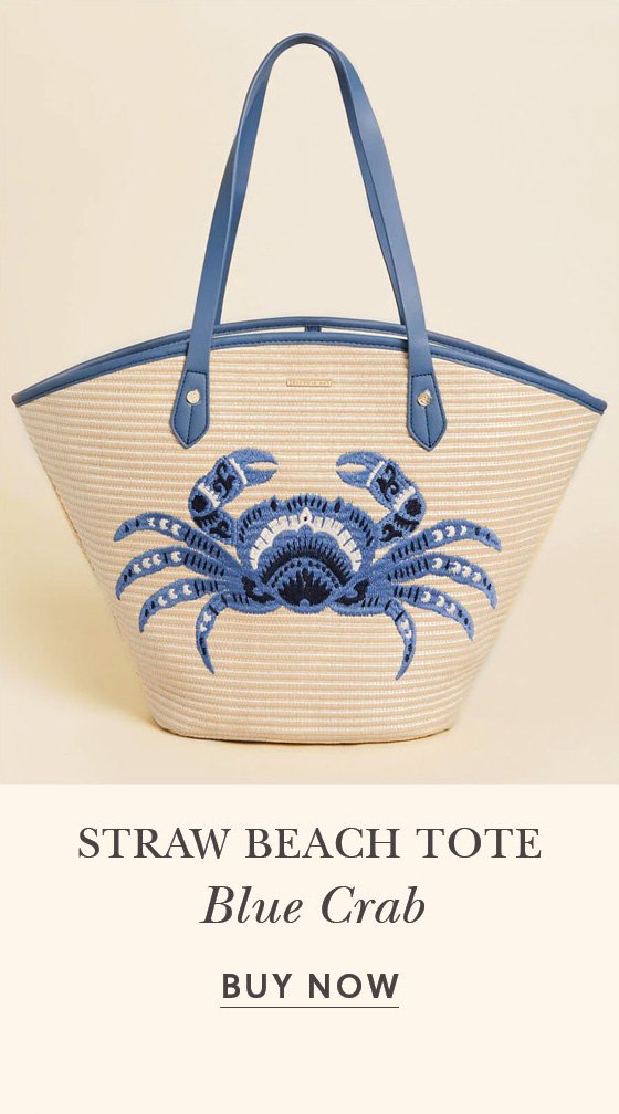 Straw Beach Tote Blue Crab