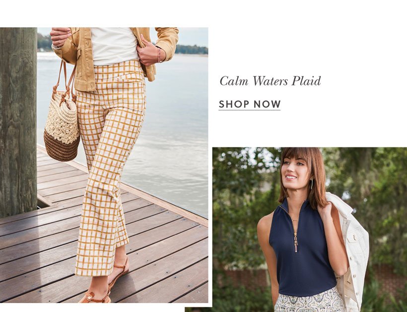 Maren Kick Flare Pant Calm Waters Plaid