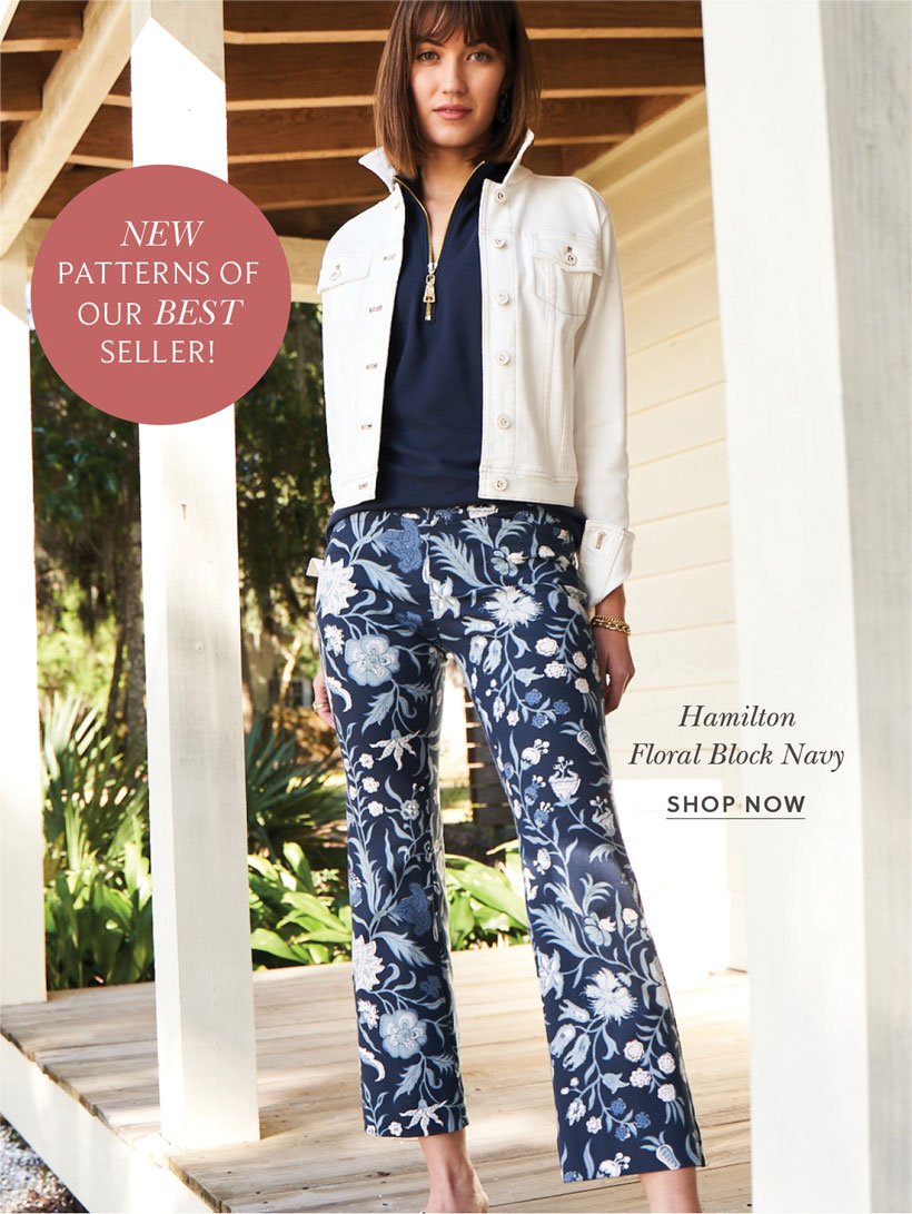 Shop Maren Kick Flare Pant Hamilton Floral Block Navy