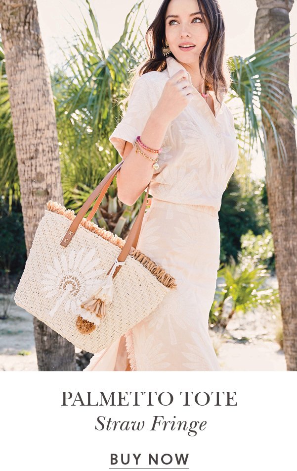 Straw Fringe Tote Palmetto