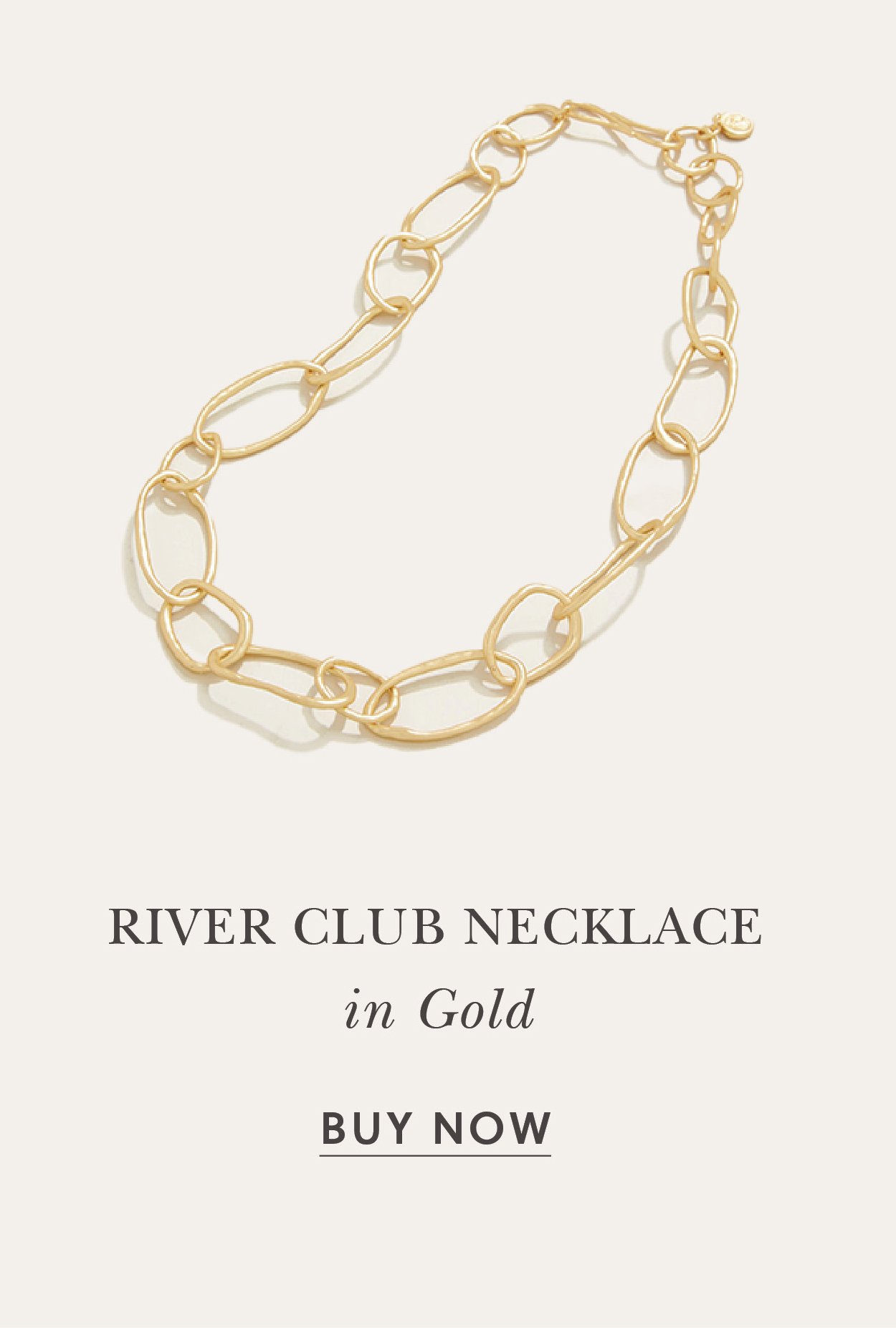 River Club Necklace 17" Gold