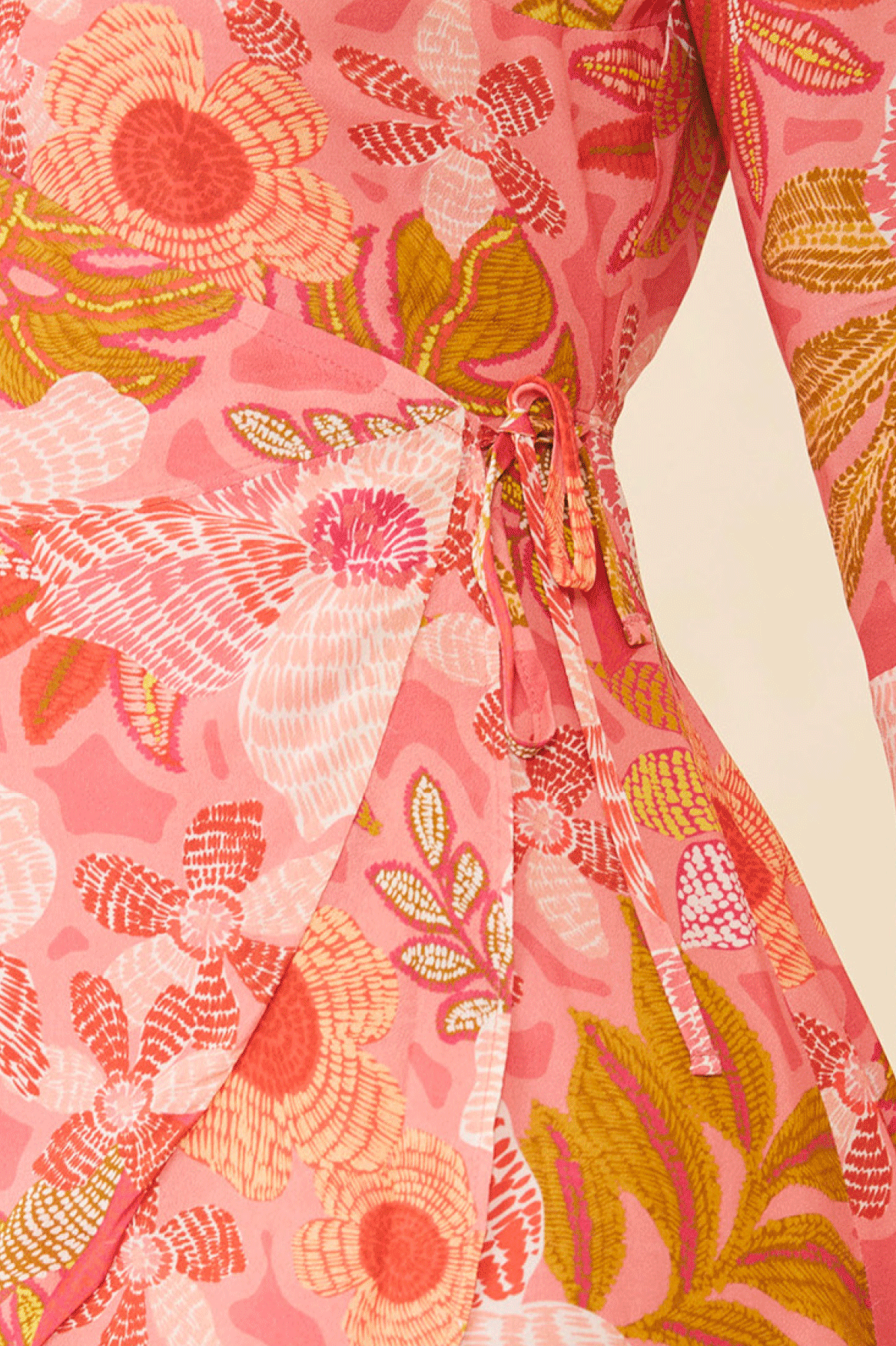 Rosalee Wrap Dress Callawassie Flowers Pink