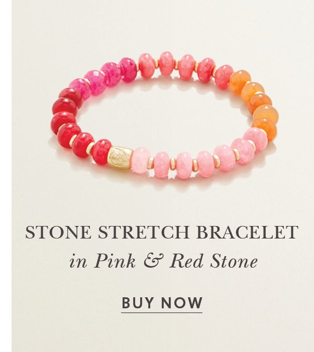 Stone Stretch Bracelet 10mm Pink/Red