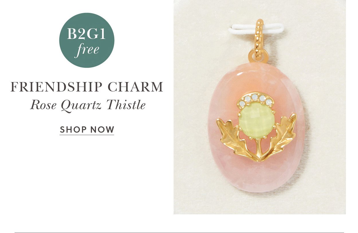 Friendship Charm Thistle/Rose Quartz