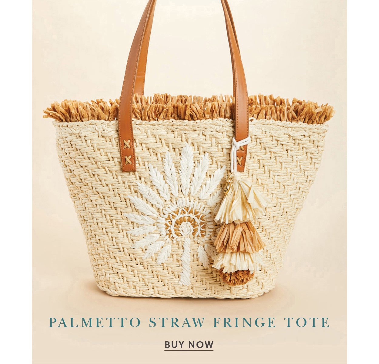 Straw Fringe Tote Palmetto