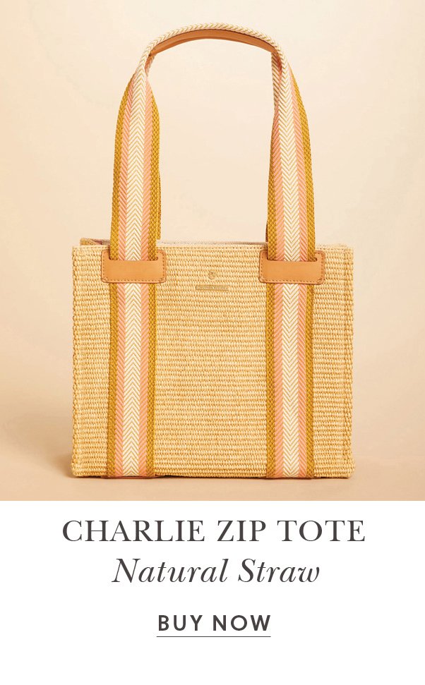 Charlie Zip Tote Straw