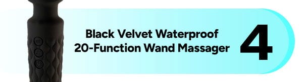 Black Velvet Waterproof 20-Function Multi-Speed Rechargeable Wand Massager 7 Inch - Hott Love Extreme