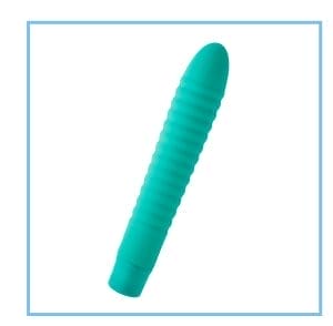 Ribbed AF 10-Function Waterproof Vibrator Green - 8 Inch