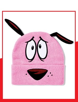 Pink Courage the Cowardly Dog Cuff Beanie Hat