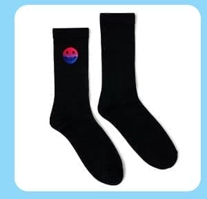 Bisexual Pride Smiley Crew Sock