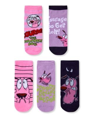 Courage the Cowardly Dog No Show Socks - 5 Pack