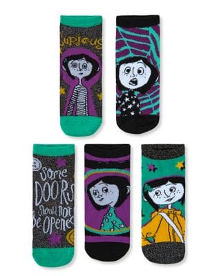 Coraline No Show Socks - 5 Pack