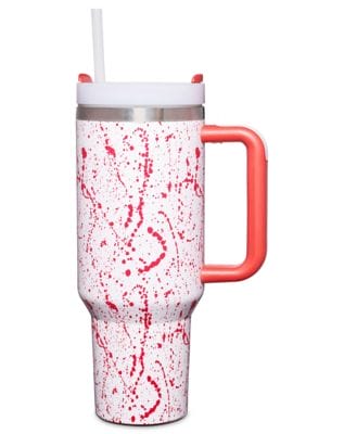 Blood Splatter Travel Tumbler with Straw - 40 oz.