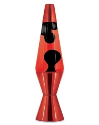 Red Liquid Black Wax Lava Lamp - 14.5 Inch