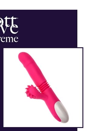 Ultimate Threesome Pink Thrusting Rechargeable Rabbit Vibrator 9.3 Inch - Hott Love Extreme