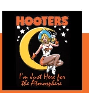 Hooters Moon Here for the Atmosphere T Shirt