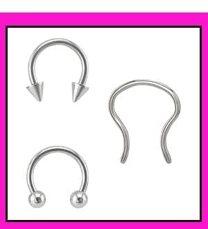 Septum Nose Ring 3 Pack - 16 Gauge