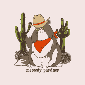 Meowdy Pardner Cat Cowboy T Shirt