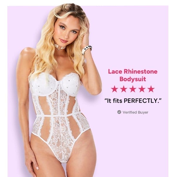 Lace Rhinestone Bodysuit