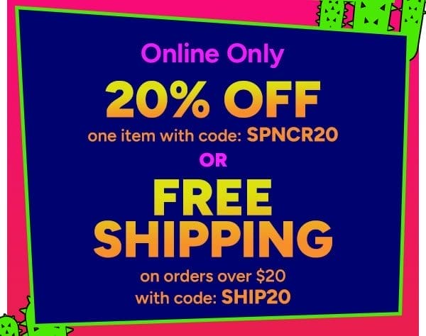 20% off 1 item online only