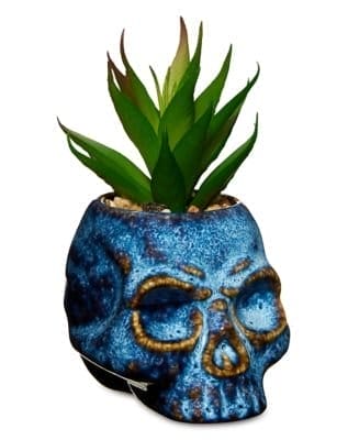 Glazed Skull Planter