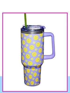 Weed Smile Travel Mug with Straw - 40 oz.