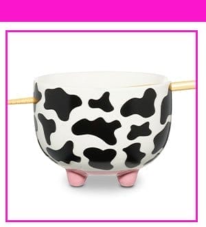 Cow Print Molded Bowl with Chopsticks - 15 oz.