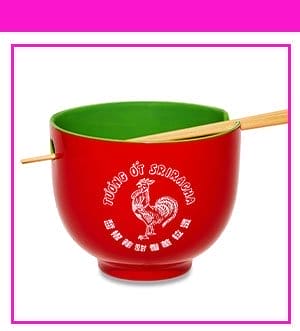 Boxed Sriracha Noodle Bowl and Chopsticks Set