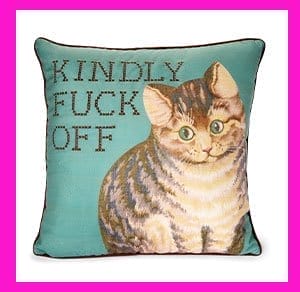 Kindly Fuck Off Cat Pillow