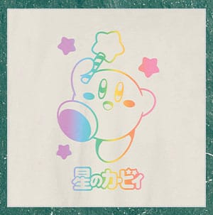 White and Rainbow Kirby T Shirt