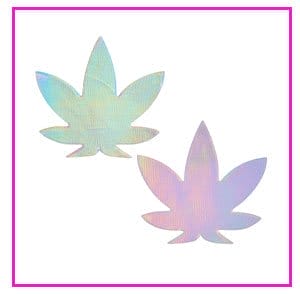 Holographic Weed Leaf Nipple Pasties