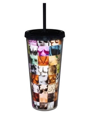 Boobs Collage Cup with Straw - 22 oz.