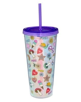 Silly Pattern Cup with Straw - 22 oz.